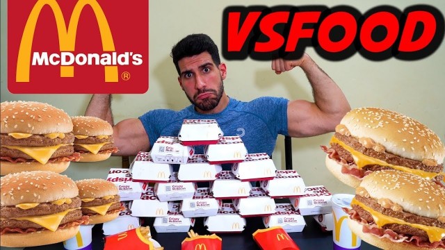 '20 Crispy Mcbacon CHALLENGE - 11000KCAL cheat meal man vs food'