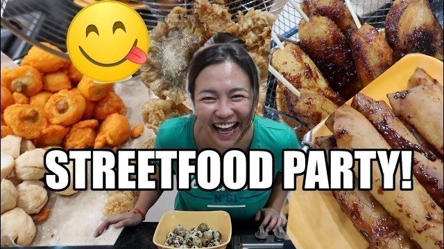 'PINOY STREETFOOD PARTY!!! (TURON, BANANA CUE, KWEK KWEK, SQUID BALL ATBP.) - anneclutzVLOGS'