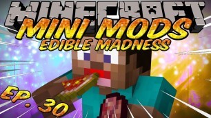 'Minecraft Mini Mods Ep 30 - Edible Madness Mod - Eat Glistering Melon and Fermented spider eyes!'