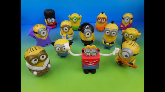 '2015 McDONALD\'S MINIONS MOVIE SET OF 12 HAPPY MEAL KIDS TOYS VIDEO REVIEW (USA)'