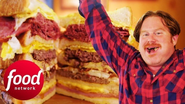 'Casey Webb Demolishes The Chuck Norris Sandwich Challenge! | Man v Food'