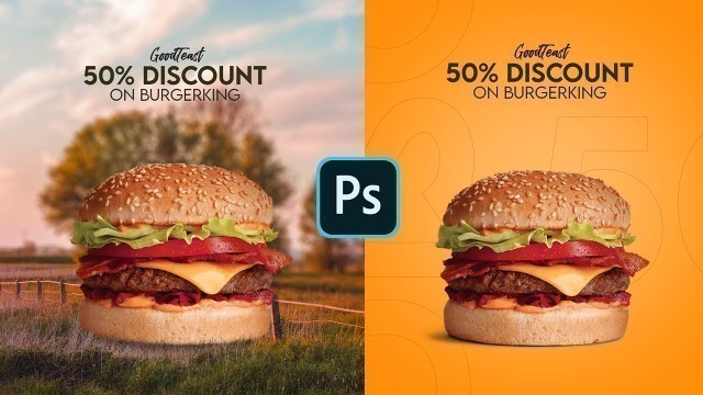 'How To Make Creative Food AD Design In Photoshop | Burger AD Design | Photoshop Tutorial'