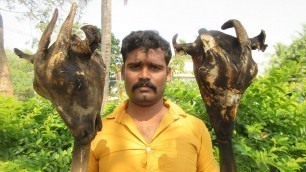 'TWO BIG GOAT HEAD KULAMBU Cooking in My Village | MY VILLAGE FOOD'