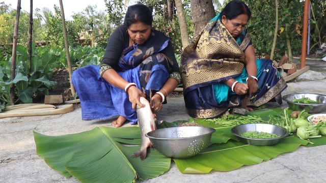 'Full Bengali Village Style Recipe / Fish Light Jhol and Palong Sak Recipe'