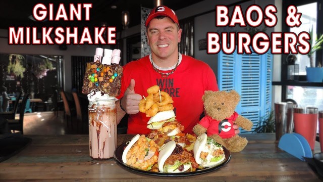 'Chairman Bao Challenge w/ Burger & Deluxe Milkshake!!'