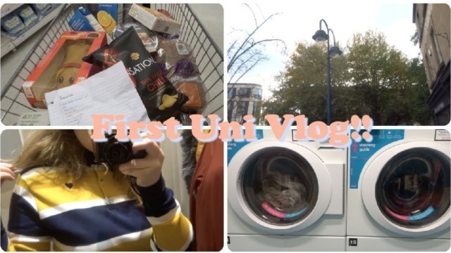 'Productive Day At Uni!! Food Shopping & Washing-First Uni Vlog!!'