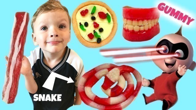 'Fun with Giant Gummy Snake Bacon Teeth and The Incredibles'