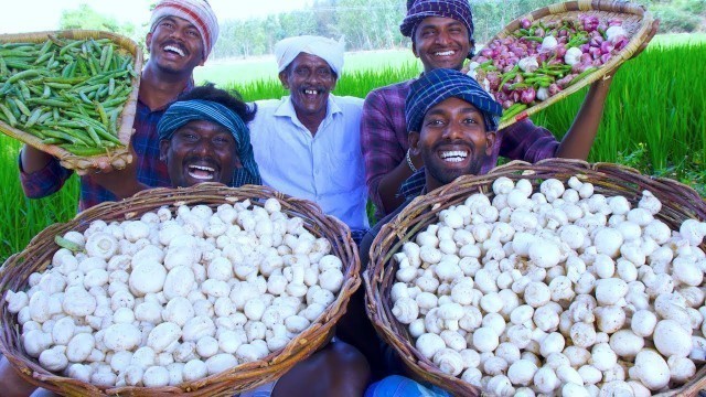 'MUSHROOM Gravy Recipe | Chettinad Style Mushroom Masala Cooking in Village | Mushroom Village Food'