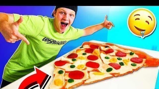 'WORLD’S LARGEST GUMMY PIZZA SLICE! (60,000 CALORIES)'