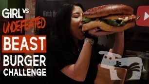 '40oz UNDEFEATED Beast Burger Challenge | Girl Vs Food | Fernandez Grillhouse'