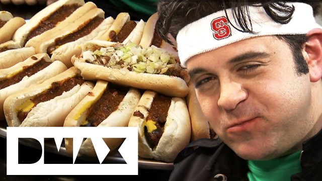 'Adam Renames Challenge After Destroying 17 Chilli Hot Dogs In Less Than One Hour | Man V Food'