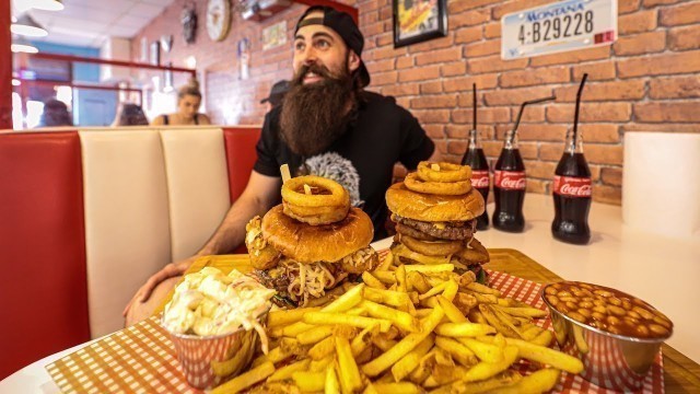 'THE TWIN STACK BURGER CHALLENGE | The Chronicles Of Beard Ep.167'