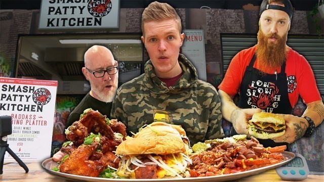 'THE \"UNDEFEATED\" BADA$$ BURGER CHALLENGE | MAN VS FOOD'