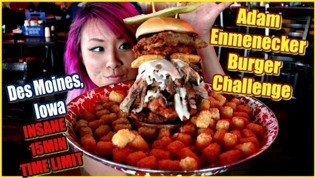 'Adam Emmenecker Burger Challenge @Jethros in Iowa ft. on Man vs Food #CrazyMagicTour - #RainaisCrazy'