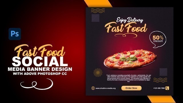 'Restaurant Social Media Banner or Food Menu Design | Photoshop CC 2014 Tutorial'