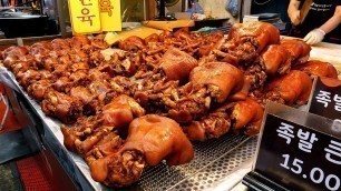 '양많고 저렴한 시장 족발, 수제편육, 미니족, 돼지꼬리 / Korean Braised Pig\'s Trotters (Jokbal) - Korean Street Food'