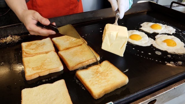 '치즈 베이컨 토스트 / cheese bacon toast / korean street food'