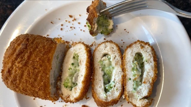 'Air Fryer Frozen Stuffed Chicken Breast With Broccoli And Cheese'