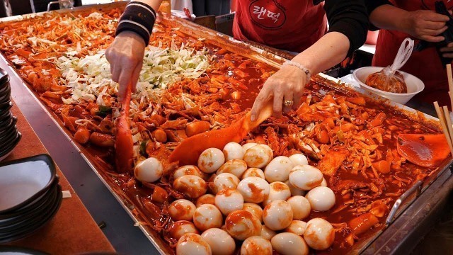 '어마어마하게 팔리는? 전국 초대형 철판 떡볶이, 튀김, 어묵 몰아보기 TOP3 / spicy rice cake Tteokbokki / korean street food'