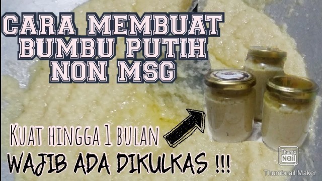 'CARA MEMBUAT BUMBU PUTIH NON MSG | BUMBU DASAR | MASAK LEBIH PRAKTIS DAN CEPAT'