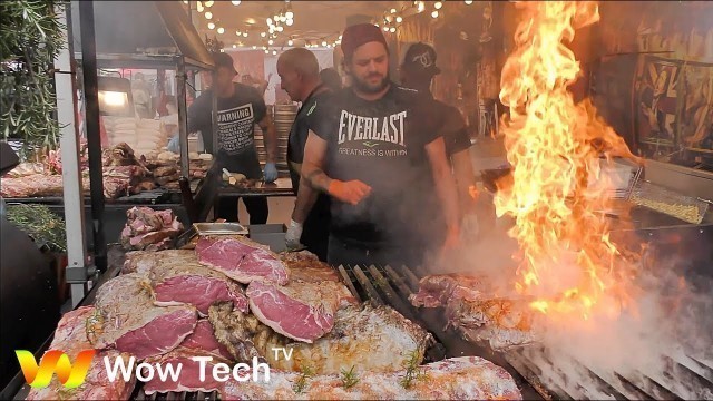 'ITALIAN Street Food! Prosciutto and parmesan sandwich, Meat, Octopus, Ice cream. Night street food!'