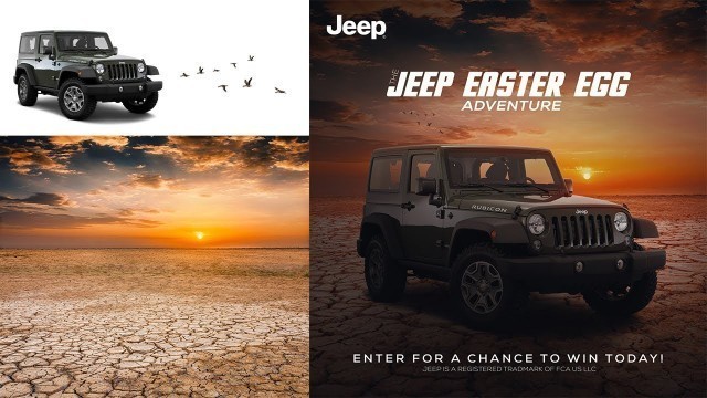 'COMMERCIAL CAR POSTER/BANNER DESIGN IN PHOTOSHOP | JEEP | DESIGNHOB'