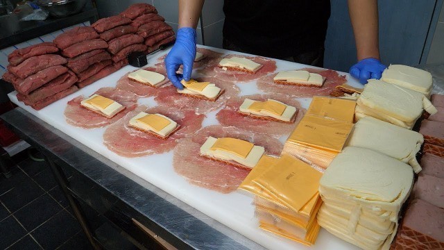 '햄 더블 치즈 돈까스! 40년 전통경양식 / ham double cheese pork cutlet - korean street food'