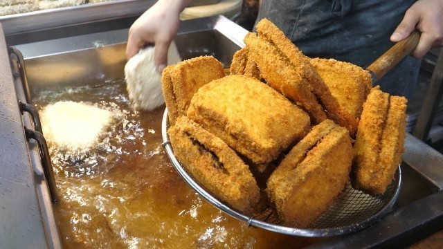 'Only $0.9 Egg Potato Fried Croquette Toast - Korean Street Food [ASMR]'