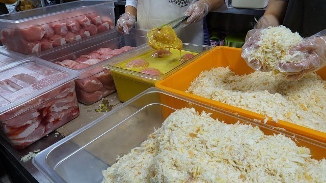 '줄서서 먹는 치즈돈까스, 치즈떡갈비 / cheese pork cutlet, cheese Tteokgalbi - korean street food'