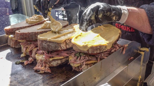 'Steak Sandwiches and Melted Cheese, Burgers and Bacon. London Street Food'