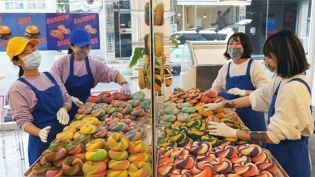 '비쥬얼 끝판왕! 택배로 대박난 수제 레인보우 베이글 / 대구 맛집 / Korean street food'