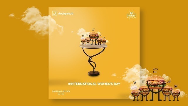 'Womens day Creative Banner Design in Photoshop Tutorial Designhob'