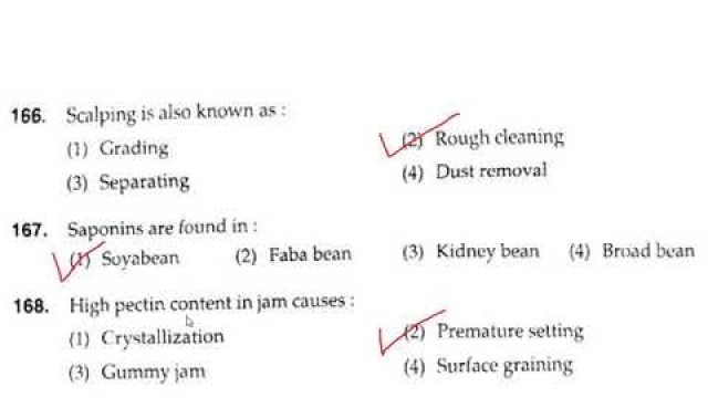 'BHU Master of Vocation in food processing & management (2018) MCQ’s solved part 2'