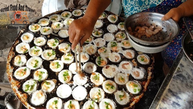 'Street Food in VietNam - Vietnamese Mini Savory Pancakes - Seafood Market in Can Gio Island'