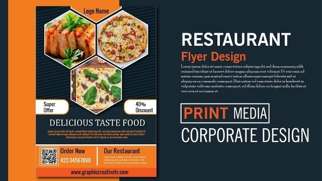 'Restaurant flyer Design | Poster Design | Banner Design | illustrator Tutorial'