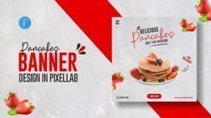 'Pancake Fast Food Banner Design in Pixellab @Hanzala Honii'