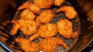 'Air Fryer Frozen Coconut Shrimp - How To Cook Coconut Breaded Shrimp In Air Fryer - So Crispy! 