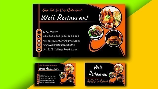 'Professional Restaurant Business Card Design | Professional Banner Design | Coreldraw Tutorial'