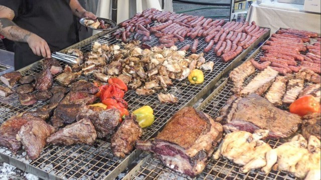 'Huge Grills. Argentina Meat. Asado, Angus, Lomito, Choripan, Ribs, Sausages. Italy Street Food'