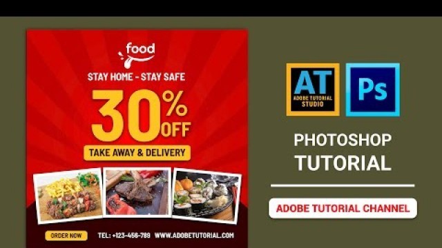 'Restaurant Social Media Banner design - Photoshop CC 2021 Tutorial'