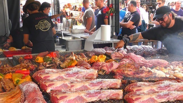 'Italy Street Food. Pork Loin, Roast Beef, Asado, Sausages, Ham, Pasta and more Food'