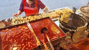 'Sesame leaf tteokbokki and fried food [Korean street food]'