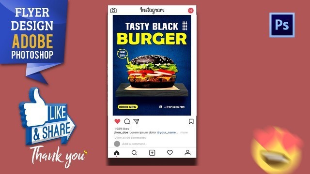 'Burger restaurant banner design in photoshop cc 2020 | Food Banner for Social Media'