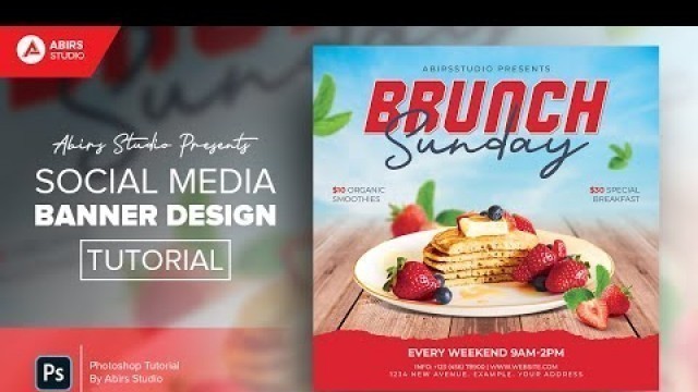 'How to Design a Restaurant Social Media Banner or Food Menu Design | Photoshop Tutorial'