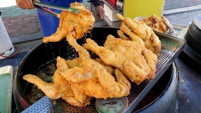 '5천원짜리 가마솥 옛날통닭, 줄서서 먹는 곳 - 오천오일장 / Fried Chicken of giant pot - korean street food'