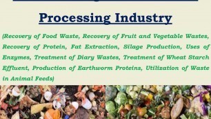 'Waste Management in Food Processing Industry'