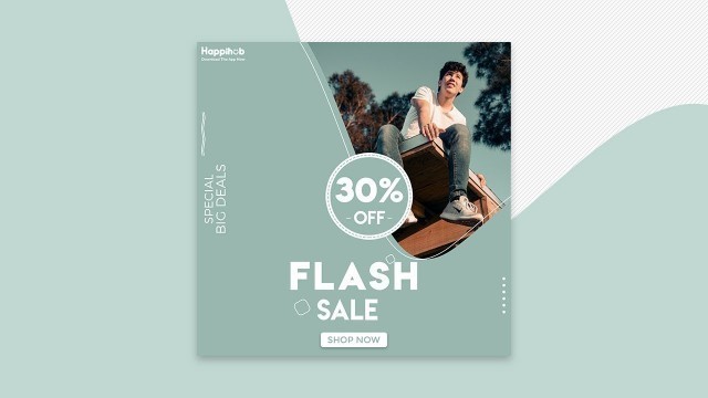 'Flash sale discount banner Web Social Media Post Design in Photoshop | Designhob'