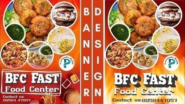 'CorelDRAW | Fast Food Center Banner Design | How to Make BFC Fast Food Banner/Poster/Leaflet Design'