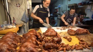 'korean street food Korean pig feet  족발 돼지머리 전국 최저가! 무조건 돼지꼬리 써비스~청랑리시장 나라족발!'