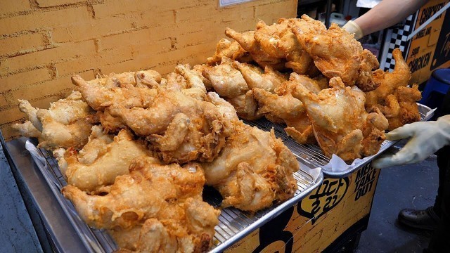 '바삭함의 끝판왕! 하루 500마리 팔리는? 5500원 대왕 옛날통닭, 닭강정 / Korean original fried chicken / Korean street food'